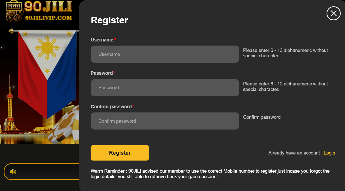 90JILI REGISTER